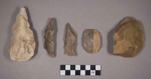 Flint bifaces, edged tools, and flakes