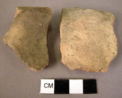 2 rim potsherds - white slip (Wace & Thompson, 1912, Type A )