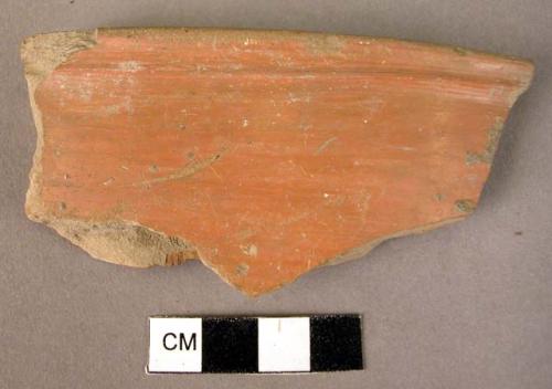 Rim potsherd - red burnish, high polish (Wace & Thompson, 1912, Type B1)