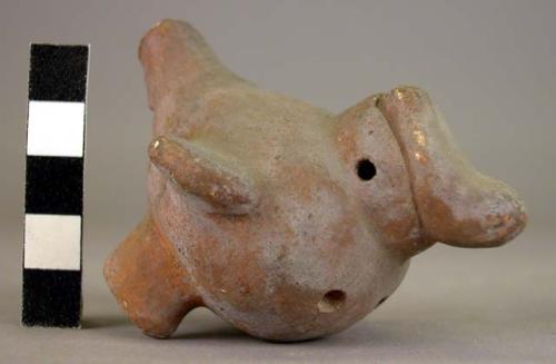 Whistle; terra cotta form of a bird