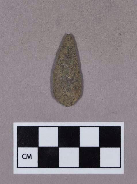 Chipped stone, projectile point, leaf-shaped