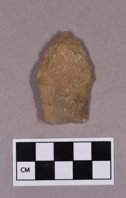 Chipped stone, projectile point, stemmed, quartz