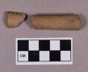 Ceramic, earthenware pipe stem fragments, undecorated