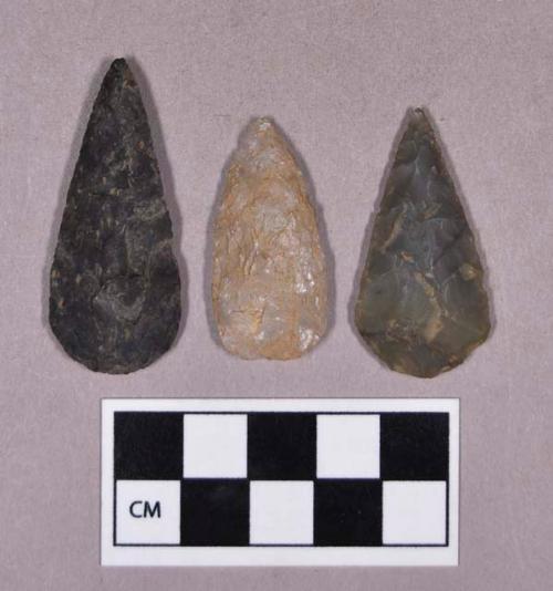 Chipped stone, projectile points, leaf-shaped