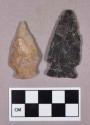 Chipped stone, projectile points, stemmed and side-notched
