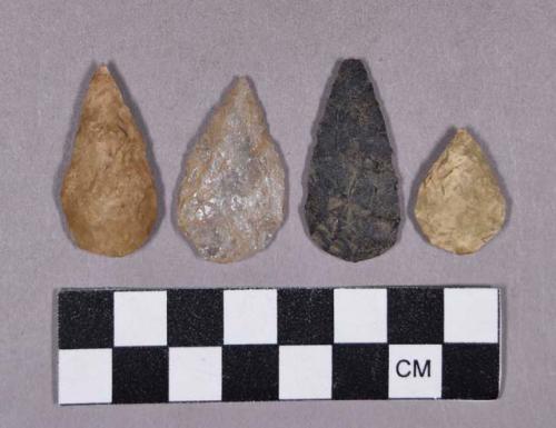 Chipped stone, projectile points, leaf-shaped