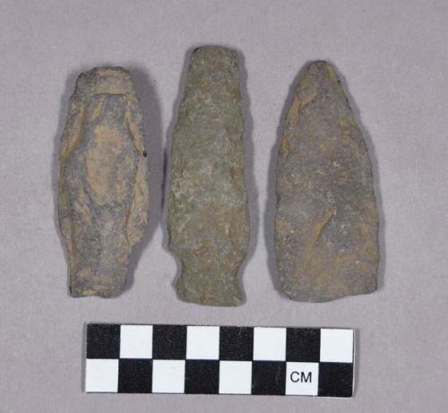 Chipped stone, projectile points, stemmed and lanceolate