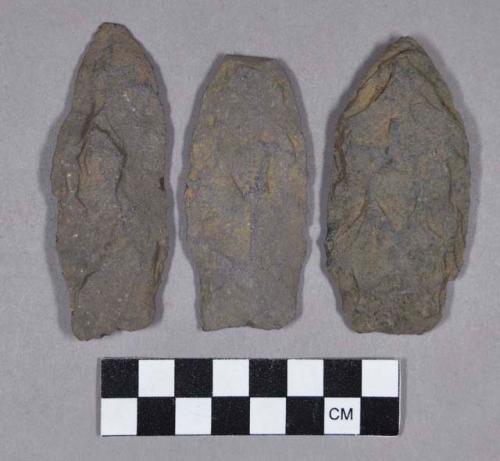 Chipped stone, projectile points, stemmed