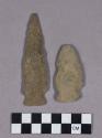 Chipped stone, projectile points, stemmed