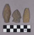 Chipped stone, projectile points, stemmed