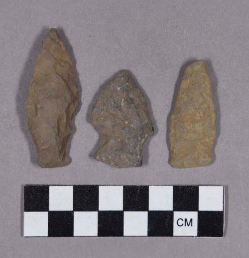 Chipped stone, projectile points, stemmed