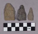 Chipped stone, projectile points, stemmed and triangular
