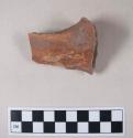 Painted potsherd - part of handle or leg