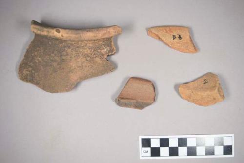 4 rim potsherds