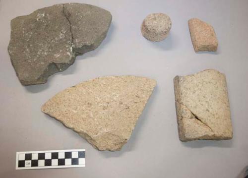 7 stone metate fragments