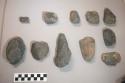 10 chipped stone celts (fragments)