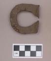 Metal, iron object fragment, u-shaped, flattened at ends, rectangular cross-section