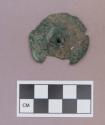 Metal, copper alloy ear spool fragment