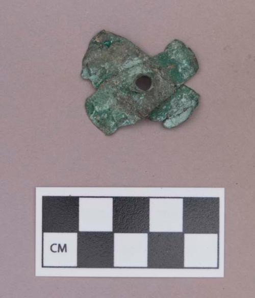 Metal, copper alloy ear spool fragment