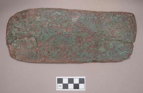 Metal, copper alloy sheet object, curved edges