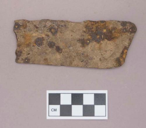 Metal, iron fragment, flat, rectangular