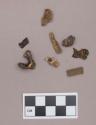 Metal, iron fragments; wood fragments