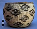 Basketry mush bowl - warp of willow; dyed black & representing stars