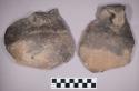 Ceramic, earthenware, undecorated body and rim sherds, some sherds mend