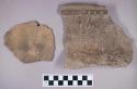 Ceramic, earthenware, body and rim sherds with incised and impressed decoration