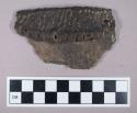 Ceramic, earthenware, rim sherd with impressed decoration