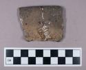 Ceramic, earthenware, undecorated body sherd, mended