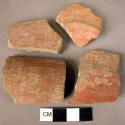 6 rim potsherds; 3 potsherds; 1 base fragment - red slipped ware (Wace & Thompso