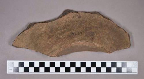 Ceramic, earthenware body and rim sherd, flared lip, white slipped