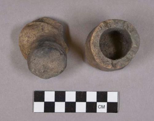 Ceramic, earthenware body, rim, and base sherds, modeled and tubular, one perforated