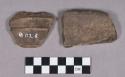 Ceramic, earthenware body, rim, and base sherds, incised, cordoned, and modeled