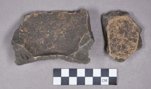 Ceramic, earthenware base, rim, and body sherds, includes slipped and undecorated
