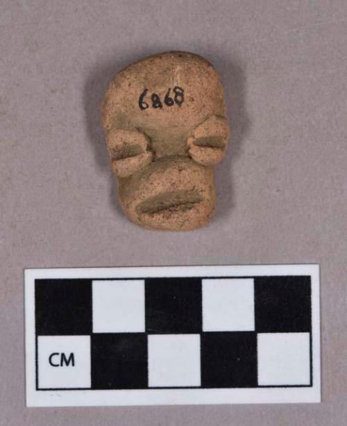 Ceramic, earthenware effigy sherd, anthropomorphic face