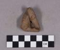 Ceramic, earthenware base sherd, modeled legs of figurine