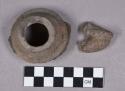 Ceramic, earthenware rim and body sherds, includes incised necks of vessels