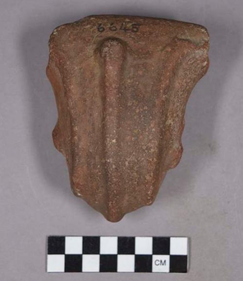 Ceramic, earthenware handle sherd, with modeled zoomorphic handle