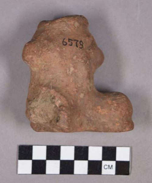 Ceramic, earthenware effigy sherd, base of modeled phallic figurine