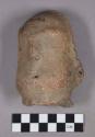 Ceramic, earthenware effigy sherd, modeled anthropomorphic head with perforated ears