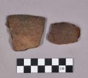 Ceramic, earthenware body and rim sherds, grit-tempered, undecorated and impressed