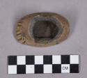 Ceramic, earthenware base sherd, incised foot