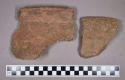 Ceramic, earthenware rim and body sherds, grit-tempered, undecorated