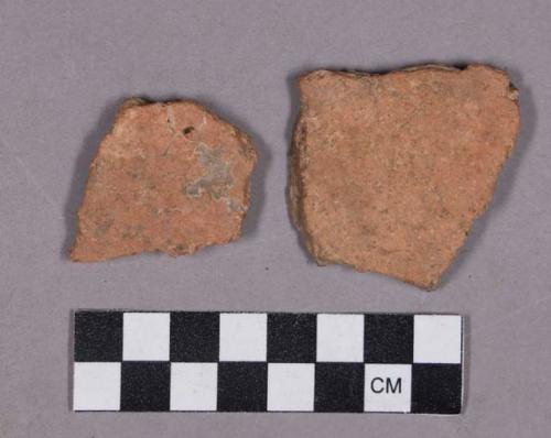 Ceramic, earthenware body sherds, undecorated