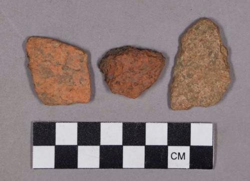 Ceramic, earthenware rim and body sherds, undecorated