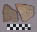 Ceramic, earthenware rim and body sherds, undecorated
