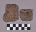 Ceramic, earthenware rim and body sherds, undecorated