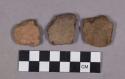Ceramic, earthenware rim and body sherds, undecorated